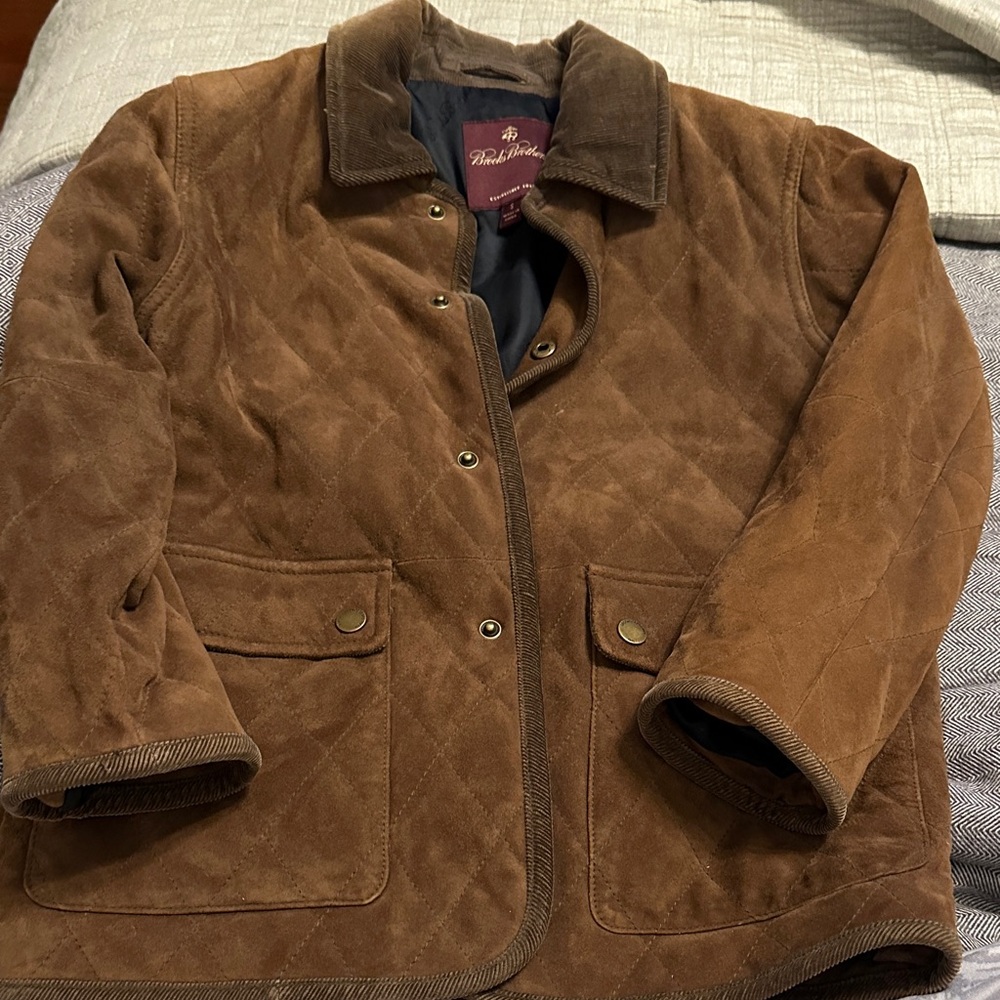 Brown leather  Quilted Jacket